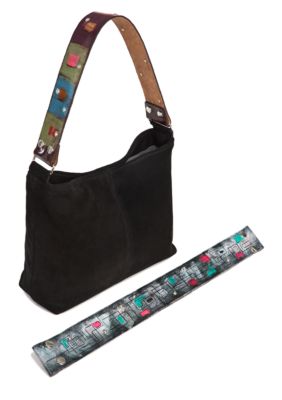 Katie Kalsi Suede Sadie Interchangeable Strap Shoulder Bag