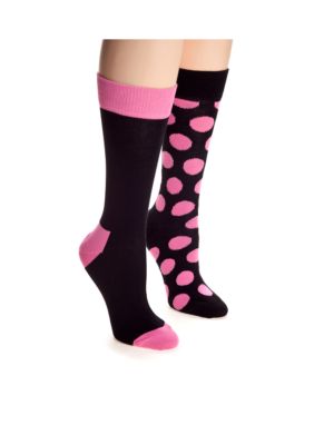 Happy Socks Two Pack Big Dot Crew Sock