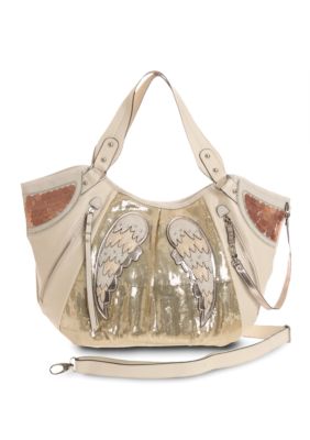 Gemini Rising Satchel with Wings and Sequins