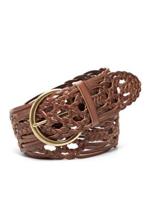 Fossil Wide Woven Waist Belt