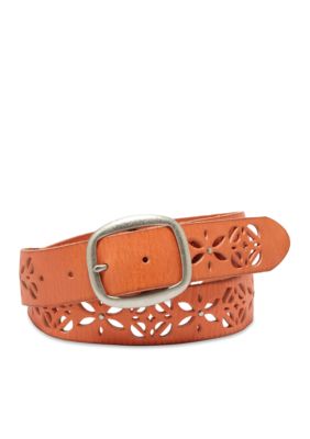 Fossil Signature Floral Perf Belt