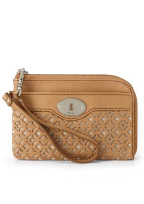 Fossil Marlow Perforated Leather Wristlet