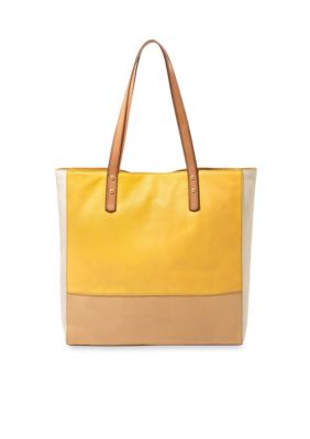 Fossil Zoey Leather Colorblock Tote