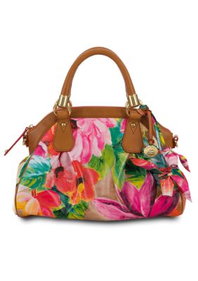 Brahmin Exclusive Lisa Pink Tropical Floral Satchel