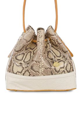 Brahmin Trina Drawstring Natural Anaconda Tri-Texture