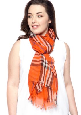 V Fraas Cotton Plaid Neckwrap