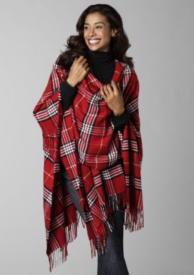 V Fraas  Plaid Ruana