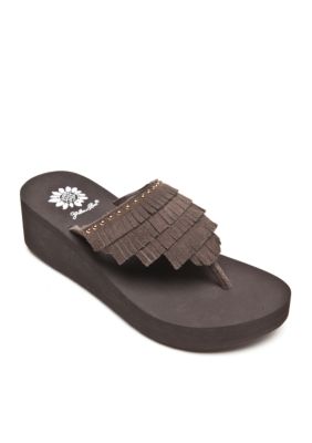 yellow box sandals at belk