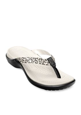 Crocs Capri Leopard Print Thong Sandal