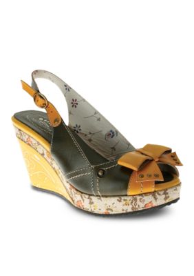 Spring Step Advance Peeptoe Slingback Wedge