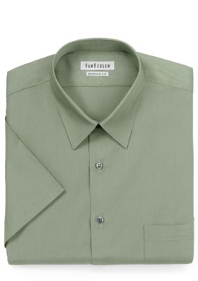 Van Heusen Wrinkle Free Short Sleeve Poplin Dress Shirt