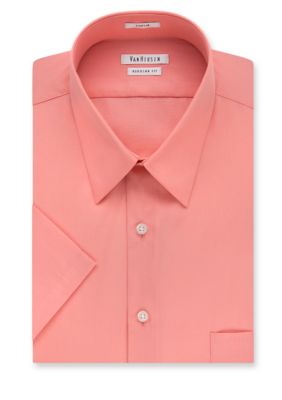 Van Heusen Wrinkle Free Short Sleeve Poplin Dress Shirt