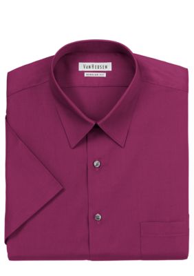 Van Heusen Wrinkle Free Short Sleeve Poplin Dress Shirt