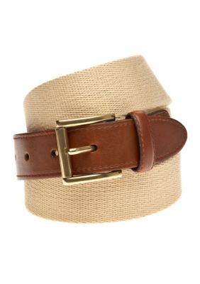 Saddlebred&reg; Fabric Leather Tab Belt