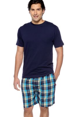Izod Plaid Seersucker PJ Short Set