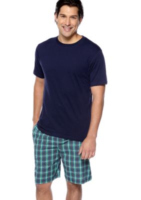Izod Plaid Seersucker PJ Short Set