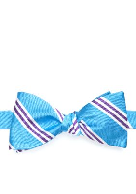Saddlebred Three Bar Repp Stripe Bow Tie