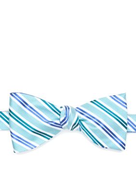 Saddlebred Reversible Stripe Flower Bow Tie