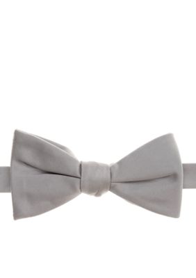 Saddlebred Silver Satin Bow Tie