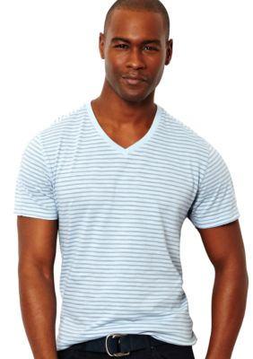 Nautica Jeans Company Stripe V-Neck Tee