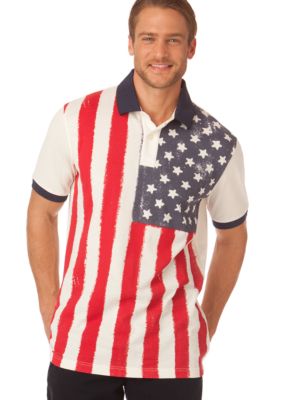 Chaps American Flag Graphic Polo
