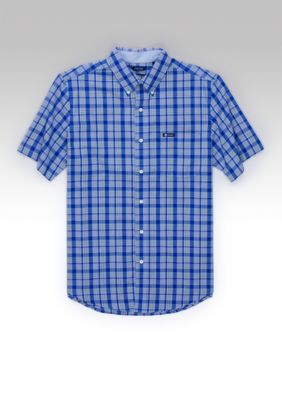 Chaps Linear Plaid Short Sleeve Woven