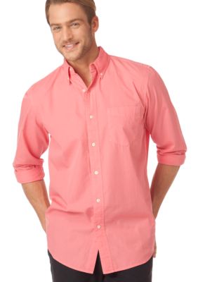 Chaps Big & Tall Montego Solid Garment Dye Shirt
