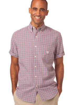 Chaps Seersucker El Greco Plaid Shirt