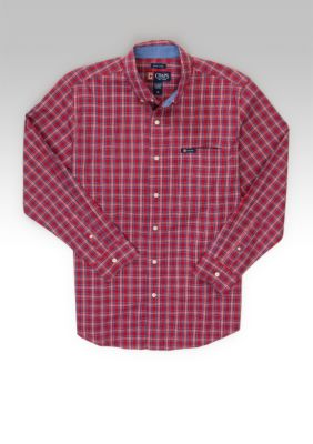 Chaps Long Sleeve Windowpane Woven