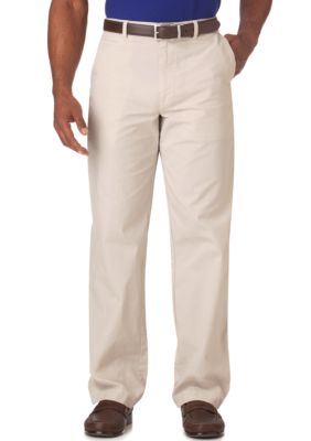 Chaps Straight Fit Garment Dyed Flat Front Pants