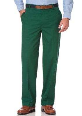 Chaps Classic Belted Flat Front Pants