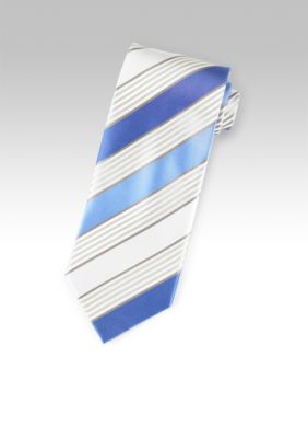Geoffrey Beene White Ground Stripe Tie