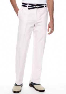 Izod Straight Fit Belted Seersucker Pants