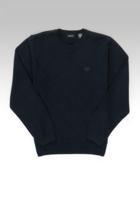 Izod Crew Neck Sweater with Lattice Pattern