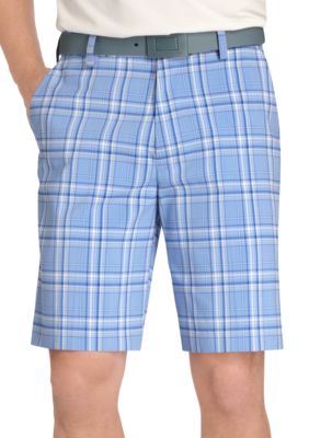 Izod Flat Front Plaid Shorts
