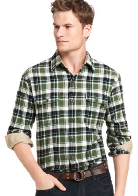 Izod Highland Twill Plaid Shirt