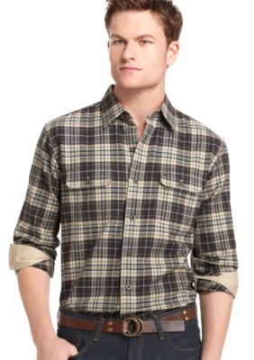 Izod Highland Twill Plaid Shirt