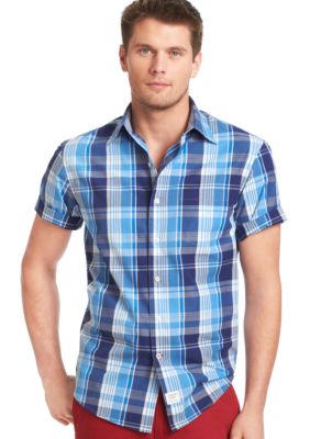 Izod Plaid Saltwater Poplin Shirt