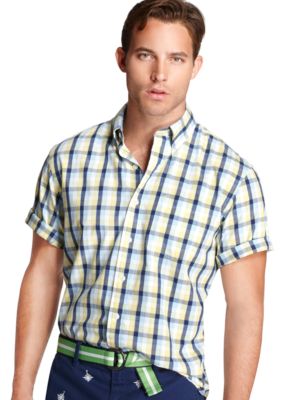 Izod Plaid Saltwater Poplin Shirt