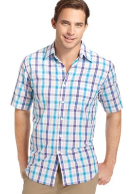 Izod Leno Textured Plaid Shirt