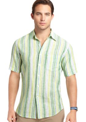 Izod Linen Stripe Woven Shirt