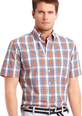 Izod Saltwater Poplin Plaid Shirt