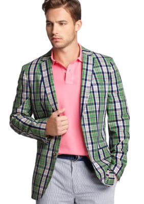 Izod Plaid Poplin Blazer