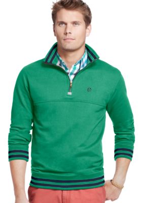 Izod French Terry Stripe 1/4 Zip Pullover