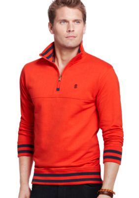 Izod French Terry Stripe 1/4 Zip Pullover