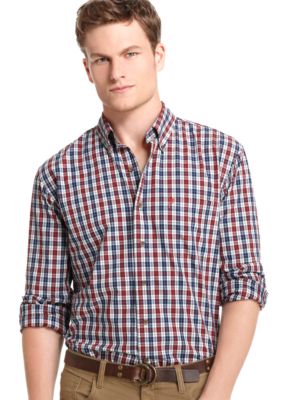 Izod Big & Tall Poplin Tartan Shirt
