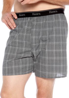 Hanes 4Pk Plaid Boxers
