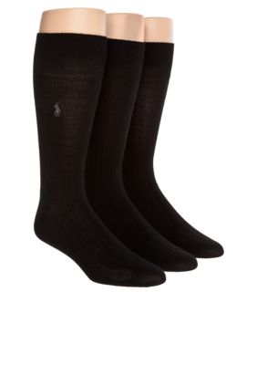 Polo Ralph Lauren 3-Pack Ribbed Dress Crew Socks