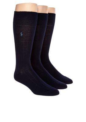 Polo Ralph Lauren 3-Pack Ribbed Dress Crew Socks