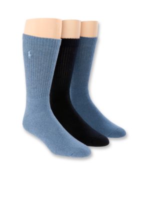 Polo Ralph Lauren 3-Pack Crew Rib Cushioned Socks